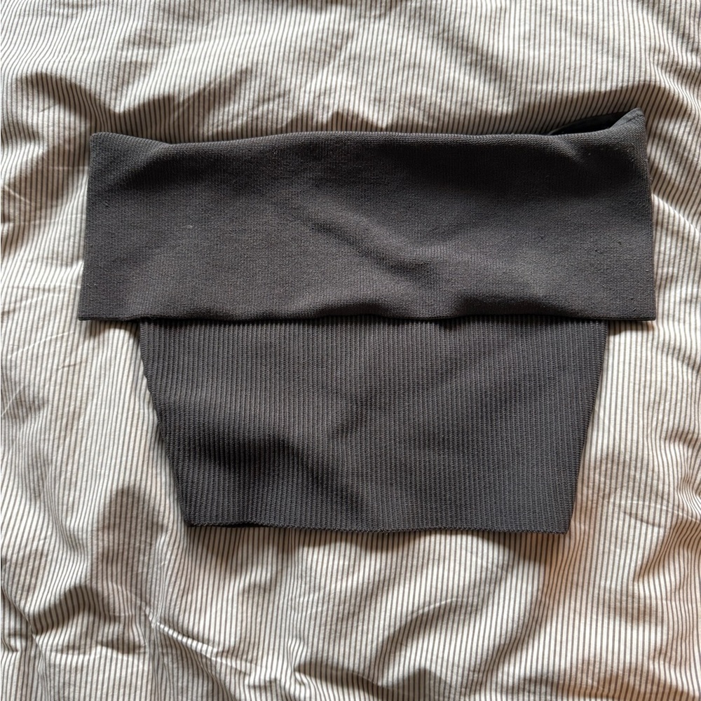 Babaton Charcoal Off the Shoulder Knit Top
